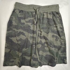 Jane and Delancey Olive & Charcoal Camo Knit Midi Skirt